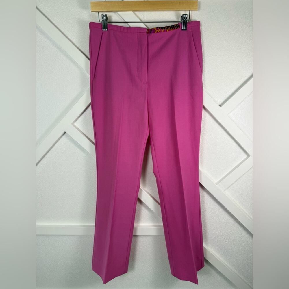 Max Mara Pink Wool Blend Trousers Pants Size 4 US Virgin Wool Stretch